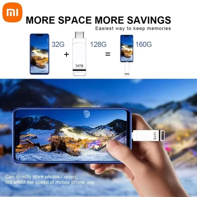 XIAOMI 16TB 3.2 Flash Drives High Speed USB Transfer Metal Pendrive Memory Card Pendrive Flash Disk Memoria Waterproof Stick - Image 2