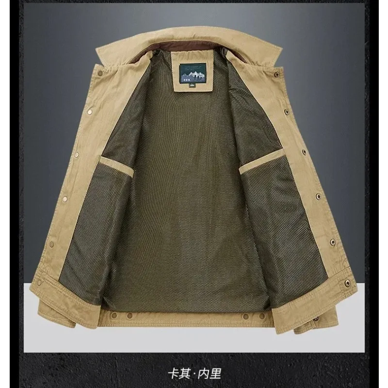 Retro Waterproof Tactical Jacket Men Spring Autumn Multi-pocket Wear-resistant Windbreaker Coat Military Thin Cargo Jackets - Image 4