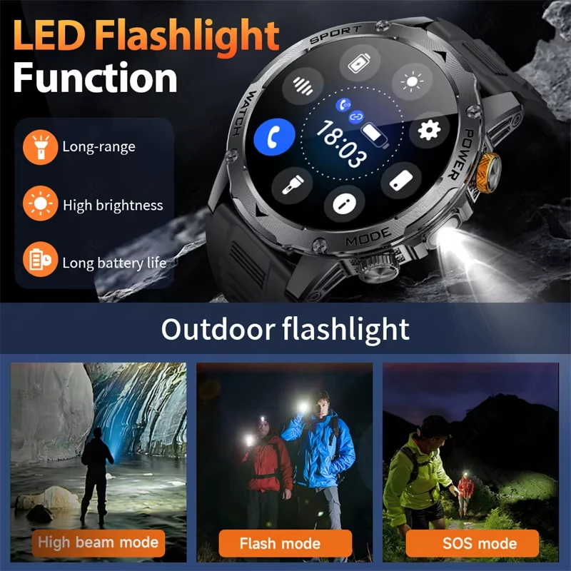 2025 1000mAh Super Capacity Battery Adult Men Smart Watch 1.7-inch Large Screen Bluetooth Call IP68 Waterproof SmartWatch Sports - Image 3