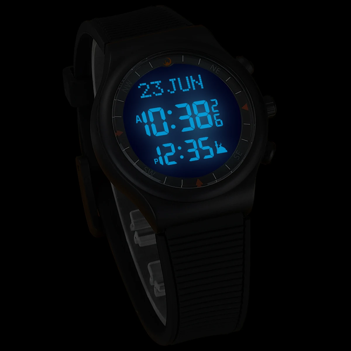 AL-SAHAR Azan Clock for Muslim Prayer with Qibla Compass Islam Backlight Sport Watch Include Hijri Calendar or AL Fajr - Image 3
