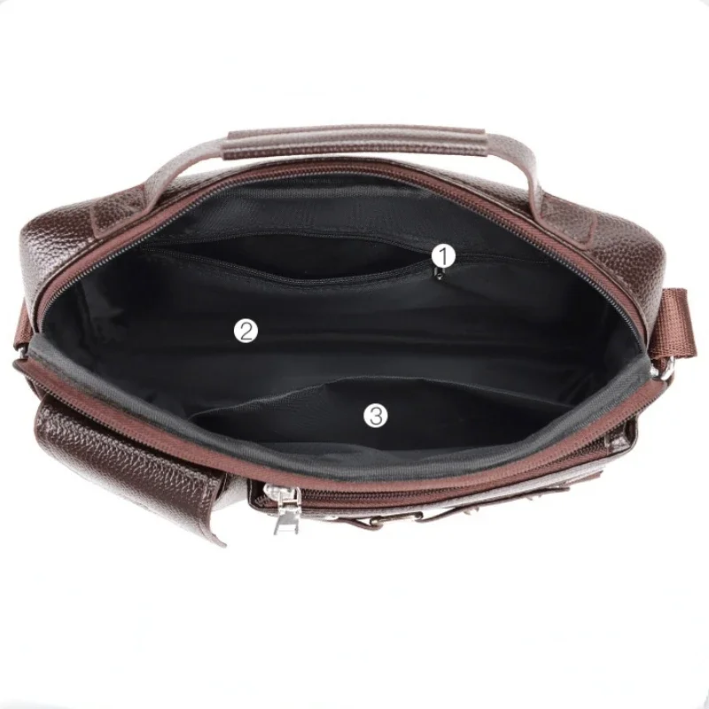 2024 New Men Shoulder Bag for 10.4" Ipad PU Leather Business Handbags Men Messenger Bags Fashion Man Crossbody Bag - Image 5