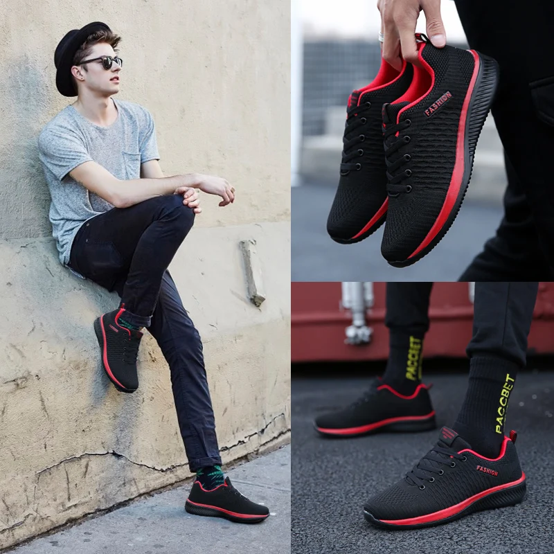 Men Running Walking Knit Shoes Fashion Casual Men Sneakers Breathable Sport Athletic Gym Lightweight Running Shoes - Image 6
